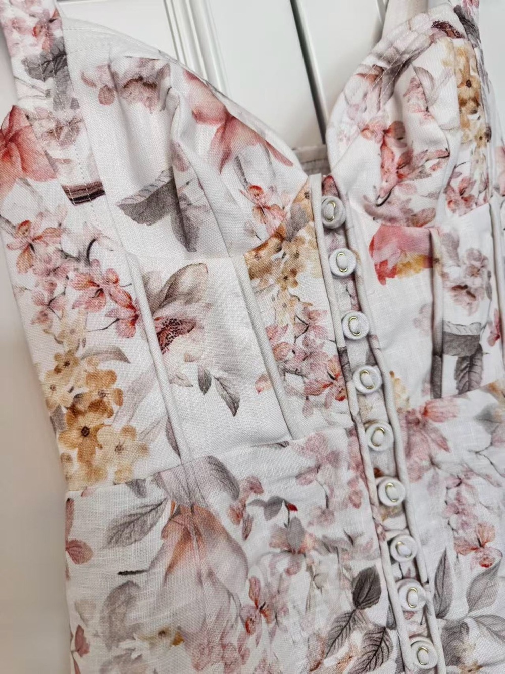 Zimmermann Cream Floral Maxi Dress with Pink & Orange Accents size 0 - Picture 10 of 16